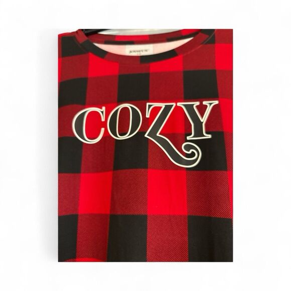 JoySpun Womens Cozy Plaid short sleeves Print Night Gown Sleep Shirt SZ S/M NWT - Picture 2 of 6